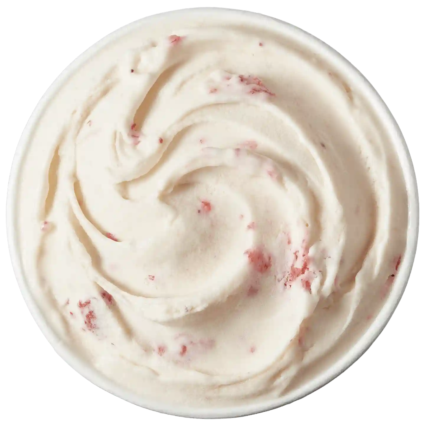 Fresa y Plátano Blizzard de DQ con cuchara roja.